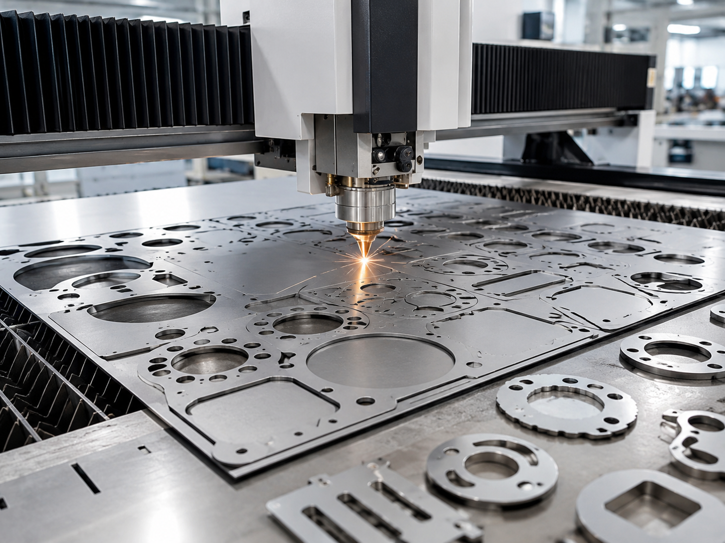 Peças metálicas cortadas a laser